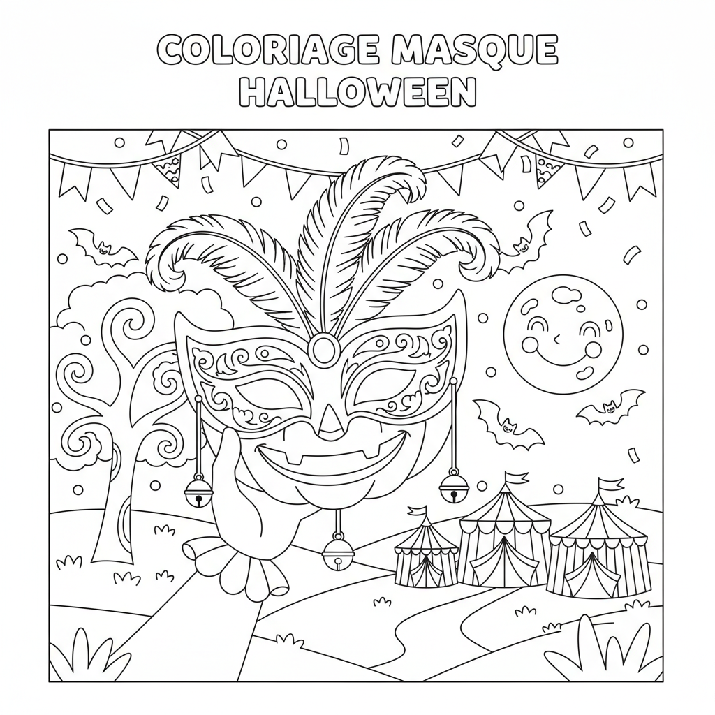 Coloriage coloriage masque halloween 3