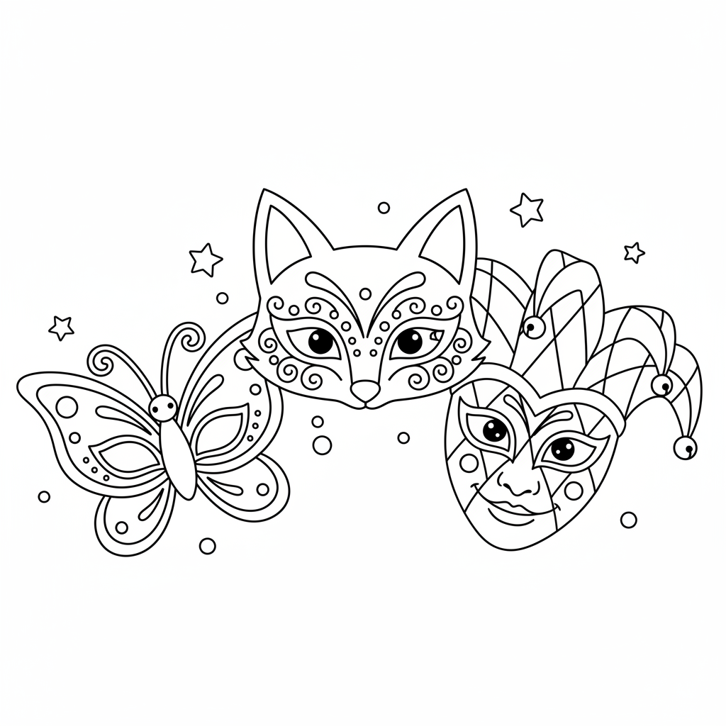 Coloriage coloriage masques 4