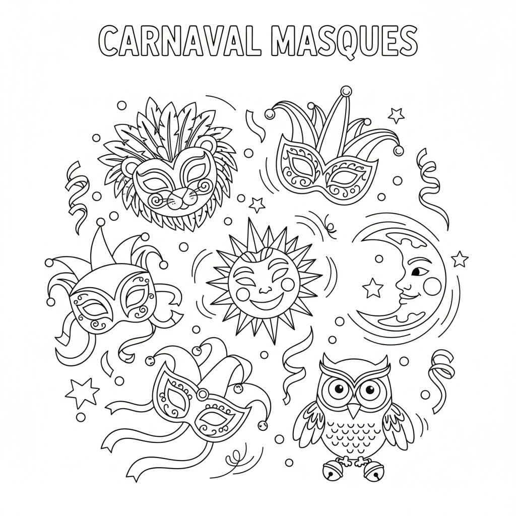 Coloriage coloriage masques 5