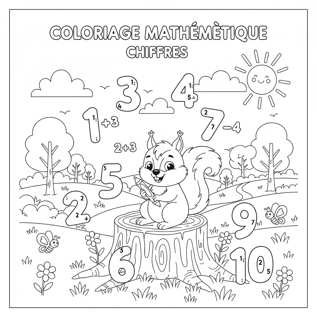 Coloriage coloriage mathématique 3