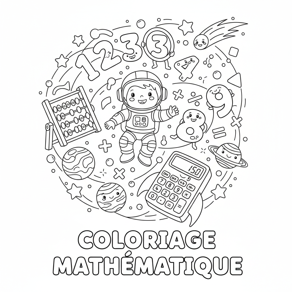 Coloriage coloriage mathématique 5