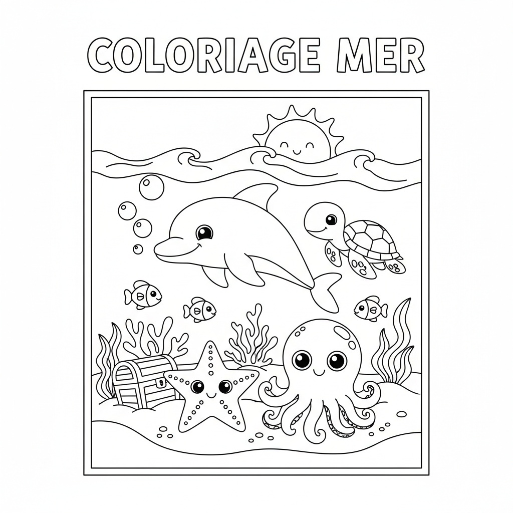 Coloriage Mer À Imprimer Gratuit pour les Enfants