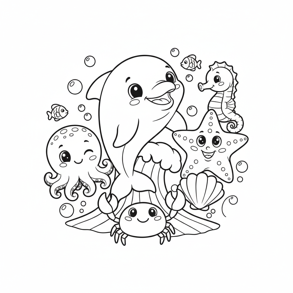 Coloriage coloriage mer facile 4