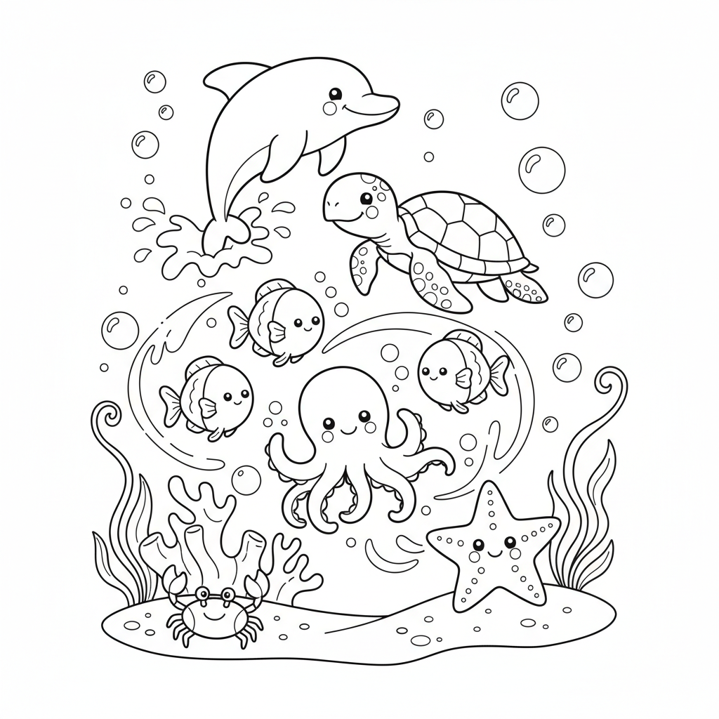 Coloriage coloriage mer facile 5