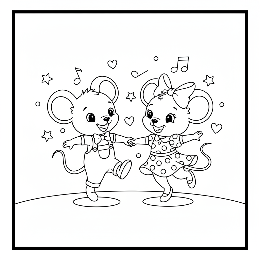 Coloriage coloriage mickey et minnie à imprimer 5