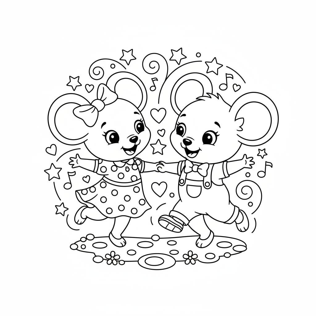 Coloriage coloriage mickey minnie 5