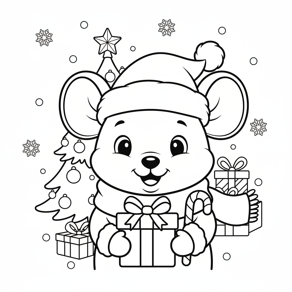 Coloriage coloriage mickey noel 4