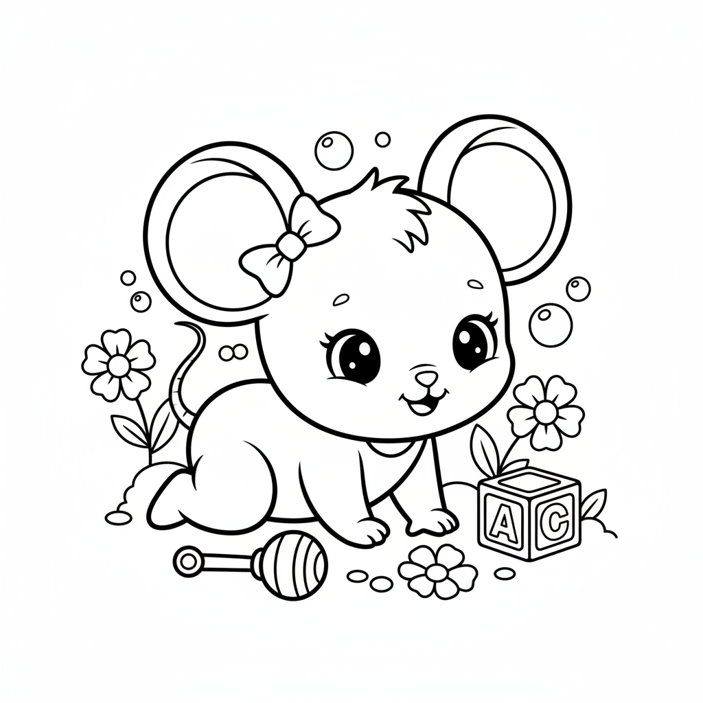 Coloriage Coloriage Minnie Bebe Gratuit à Imprimer
