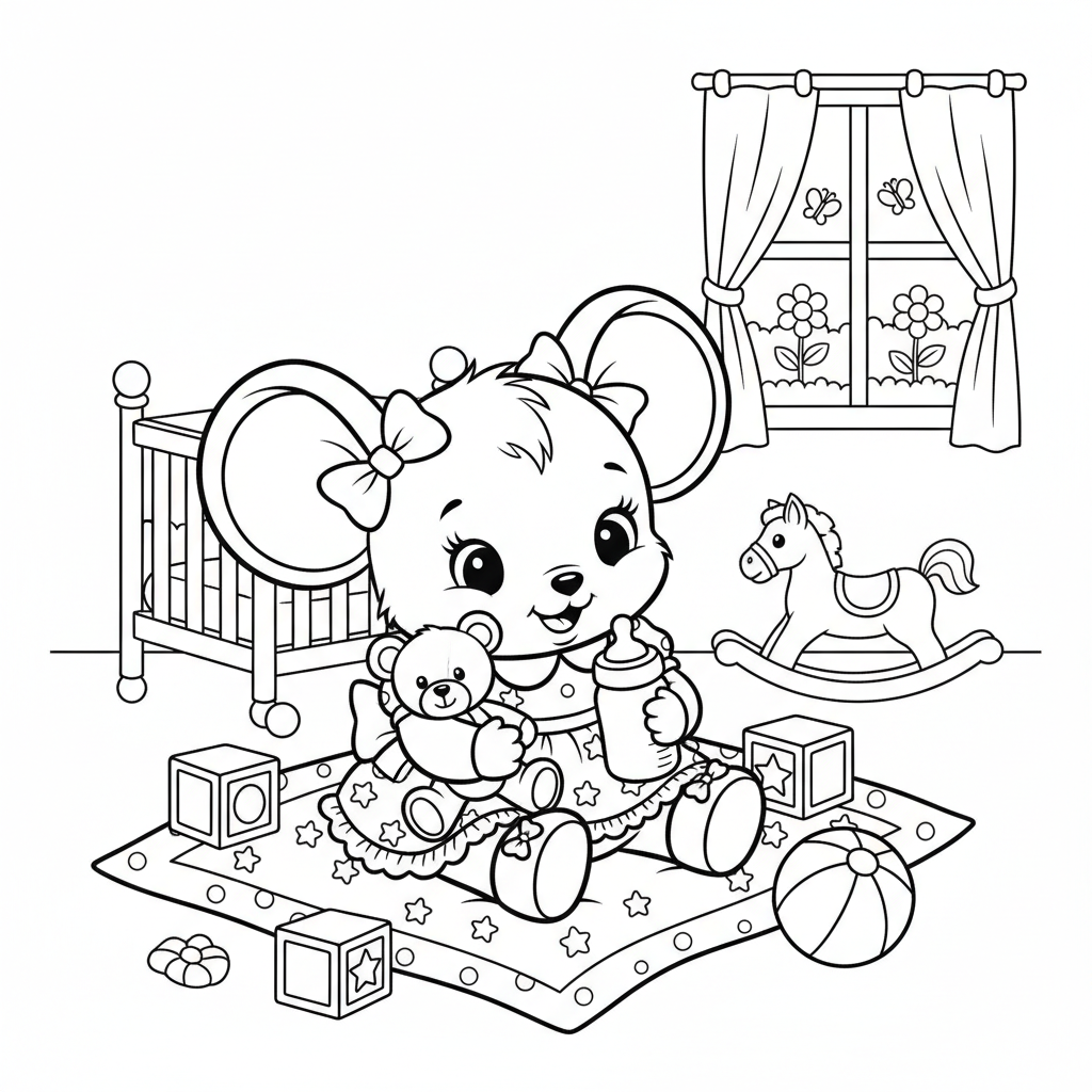 Coloriage coloriage minnie bebe 2