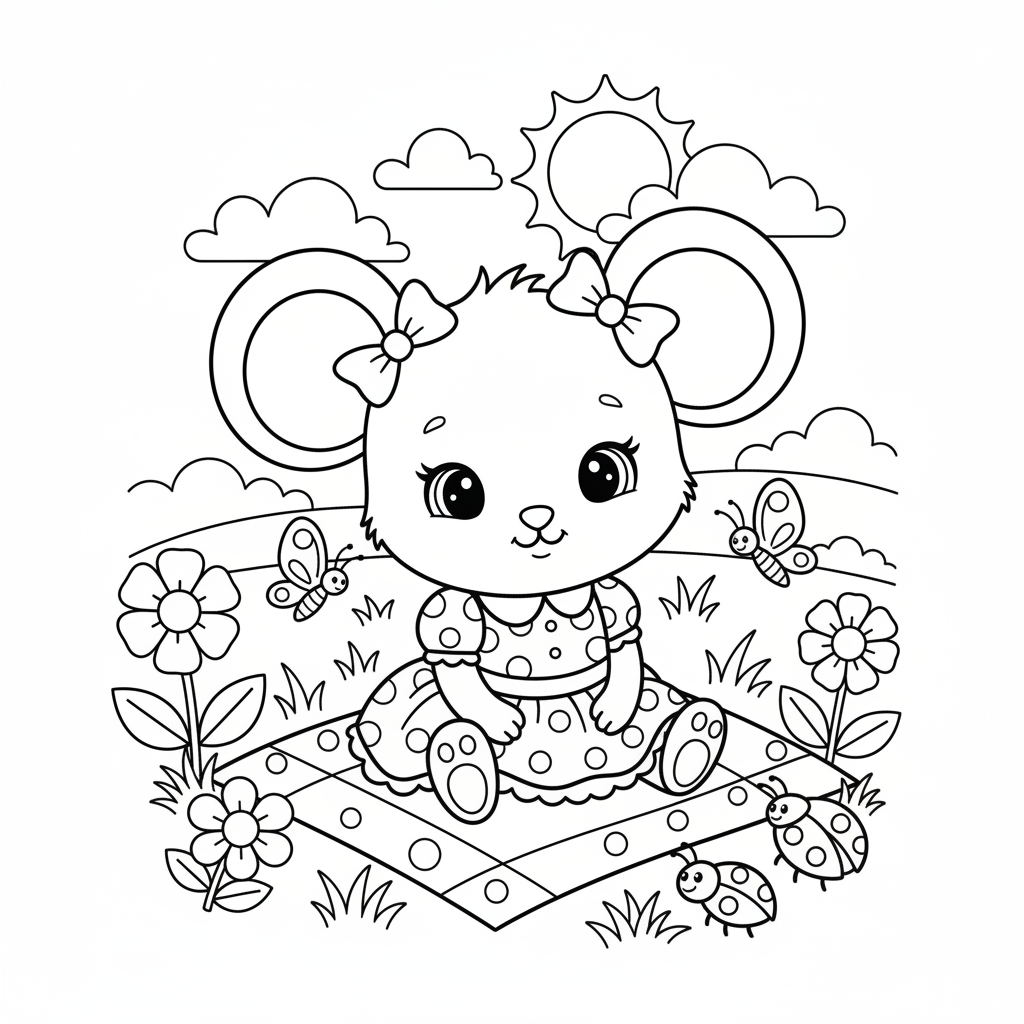 Coloriage coloriage minnie bebe 3