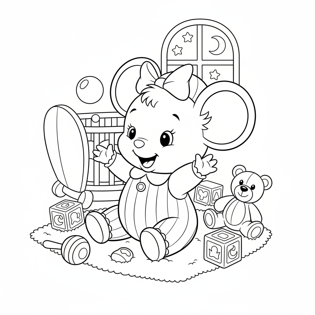 Coloriage coloriage minnie bebe 5
