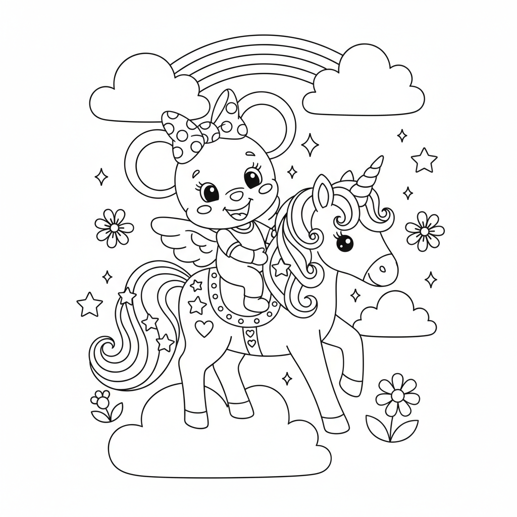 Coloriage coloriage minnie licorne 2
