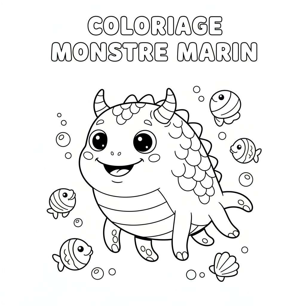 Coloriage coloriage monstre marin