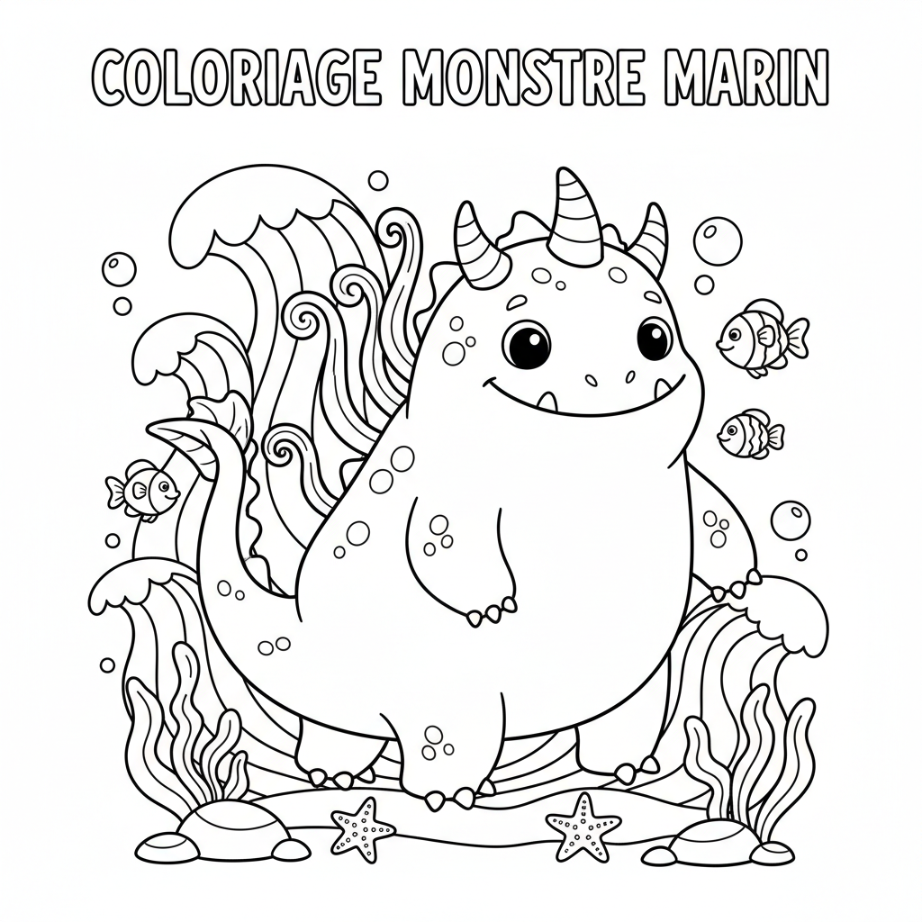 Coloriage coloriage monstre marin 2