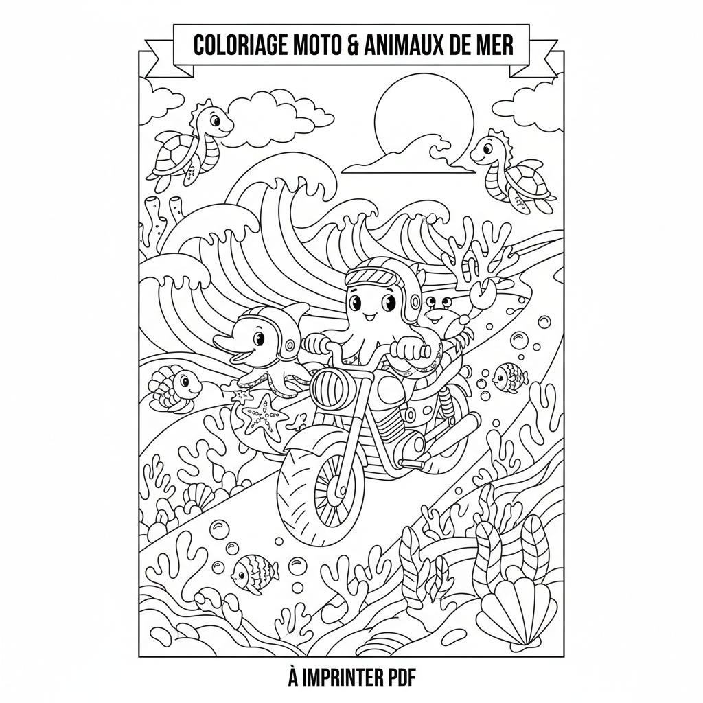 Coloriage coloriage moto à imprimer pdf 3