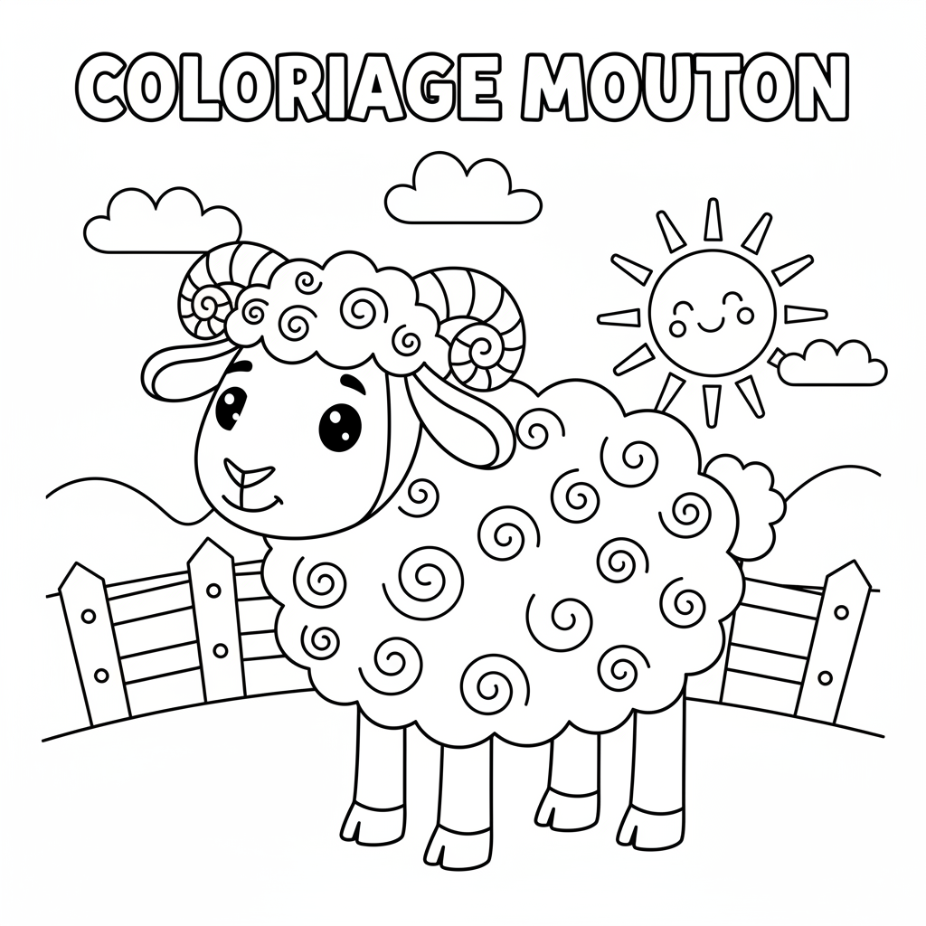 Coloriage coloriage mouton 2