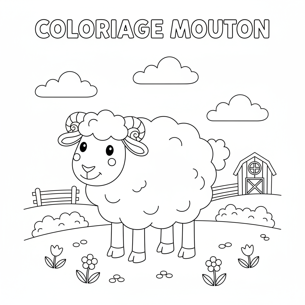 Coloriage coloriage mouton à imprimer 3