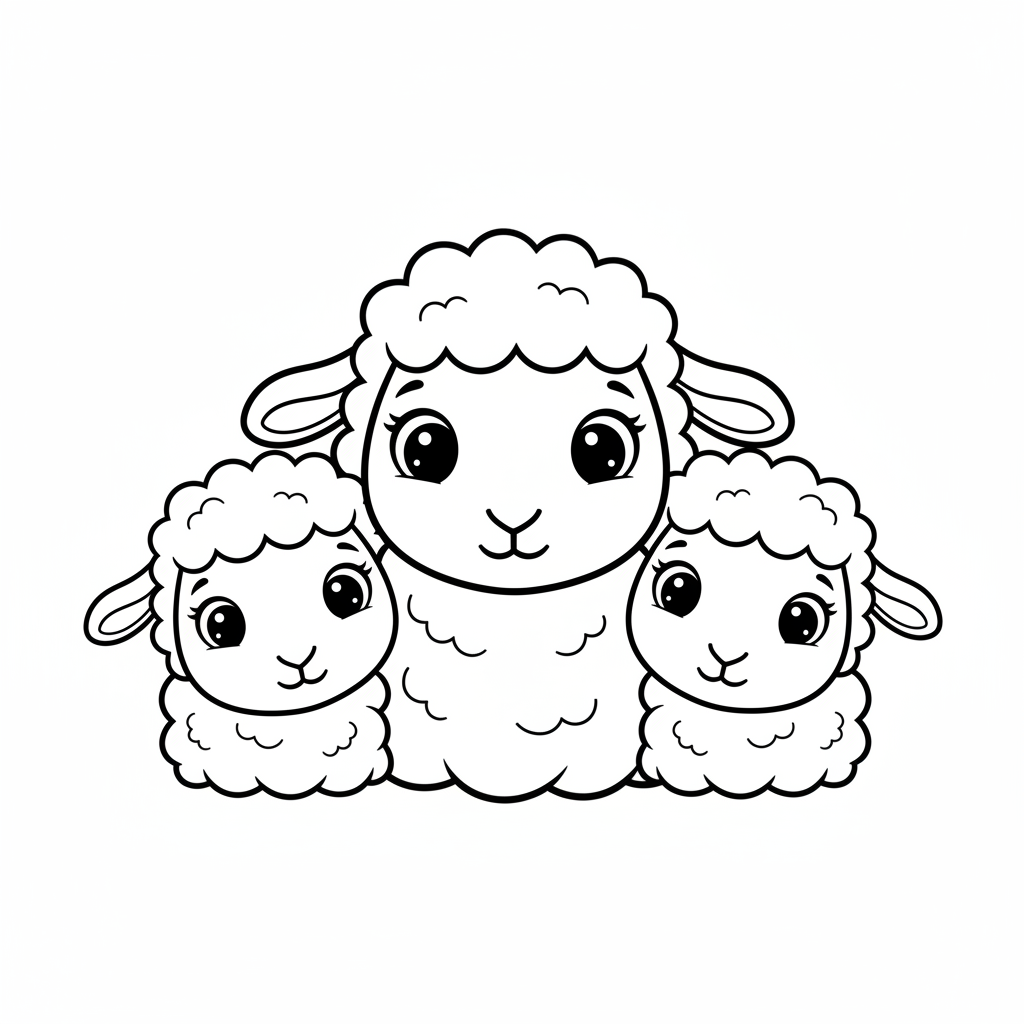 Coloriage coloriage moutons 4