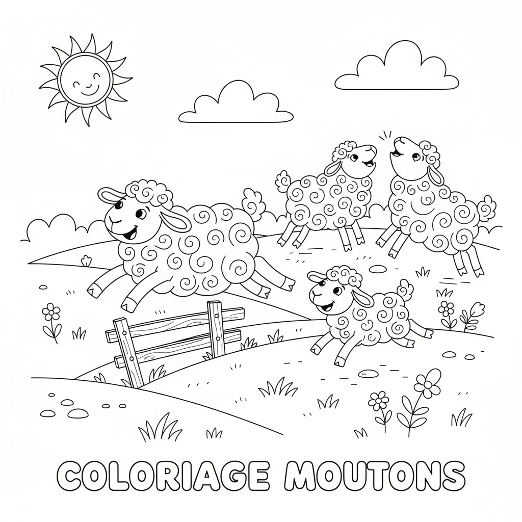 Coloriage coloriage moutons 5