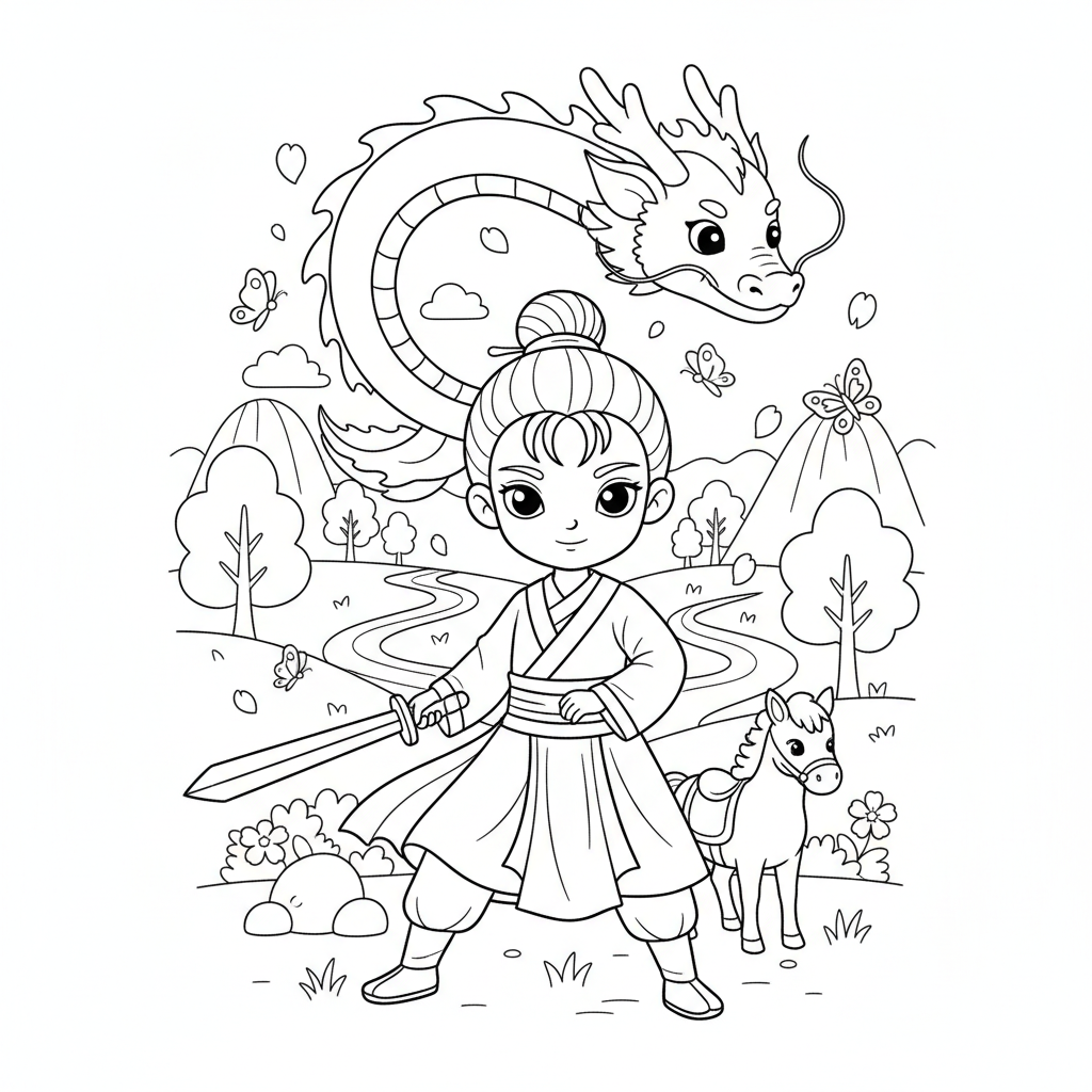 Coloriage coloriage mulan 3