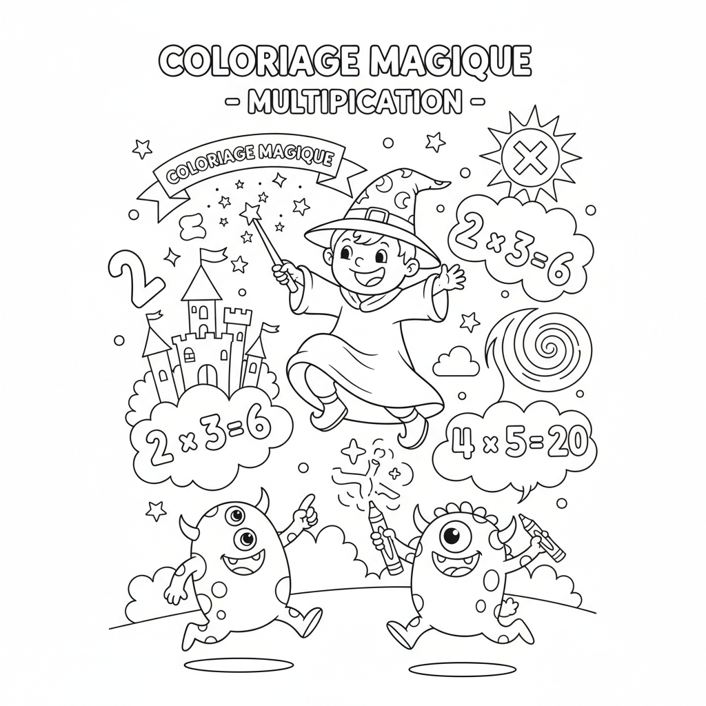 Coloriage coloriage multiplication 5