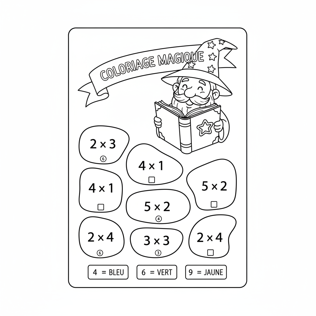 Coloriage coloriage multiplications