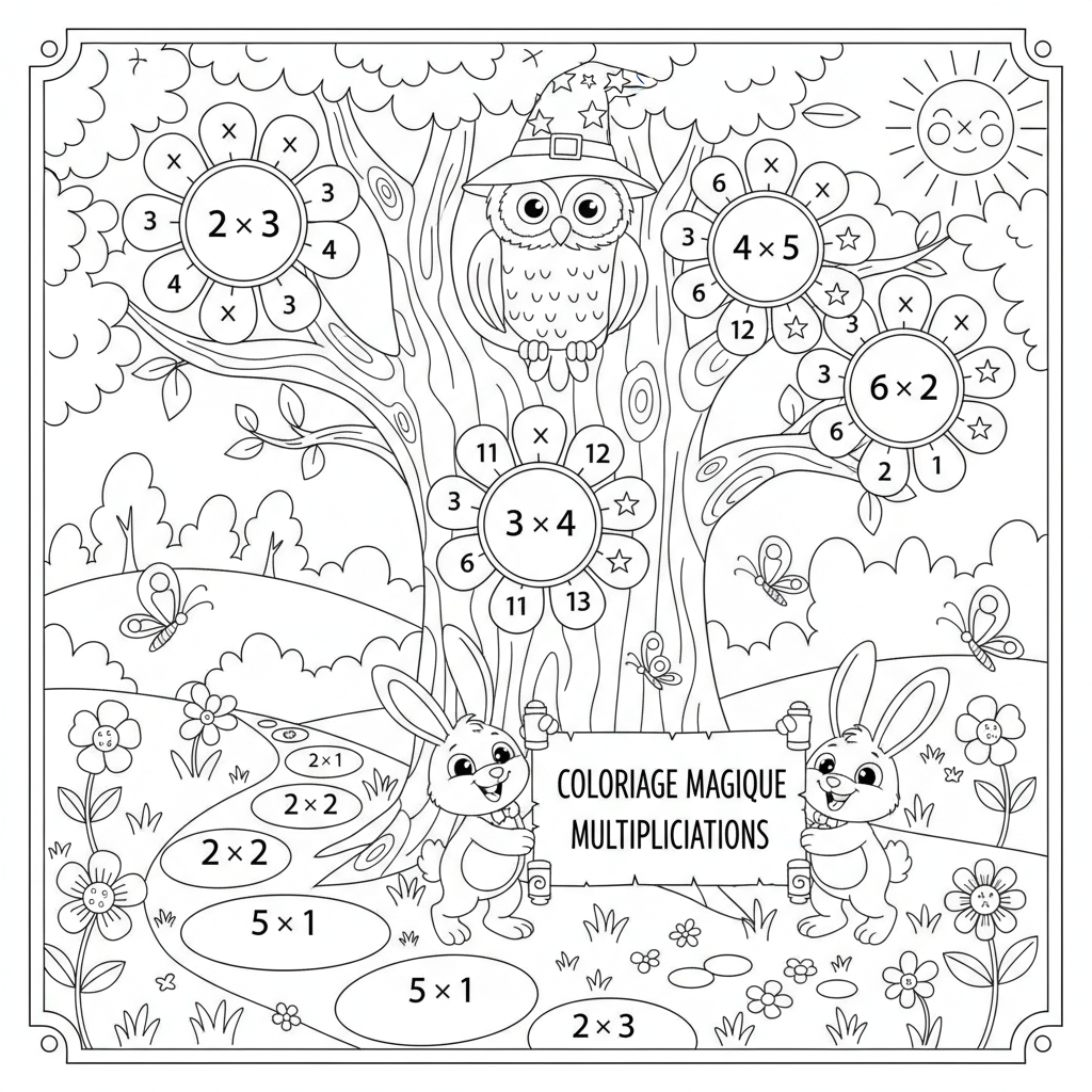 Coloriage coloriage multiplications 3