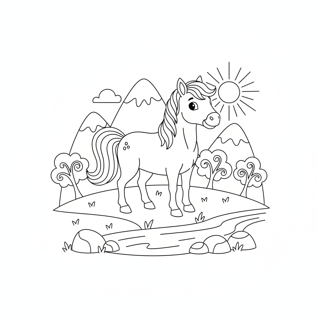 Coloriage coloriage mustang 3