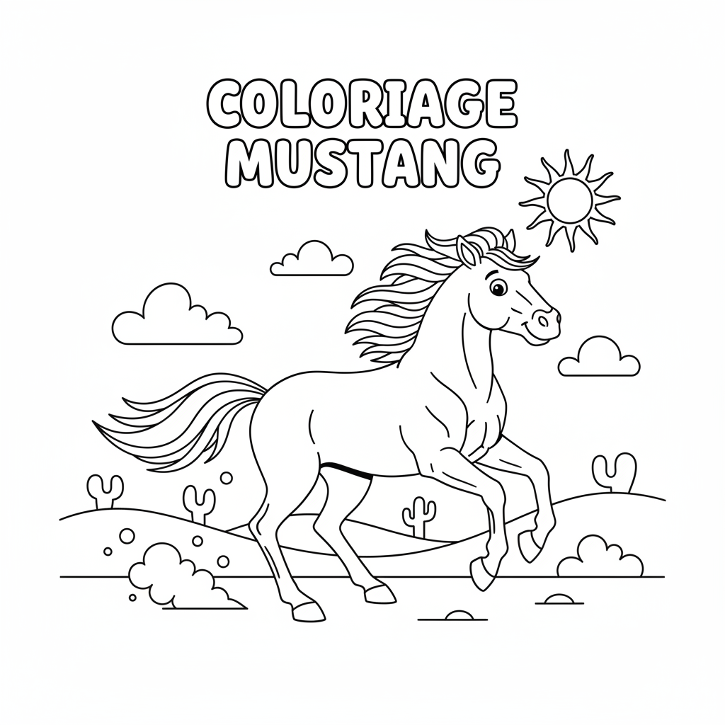 Coloriage coloriage mustang 5