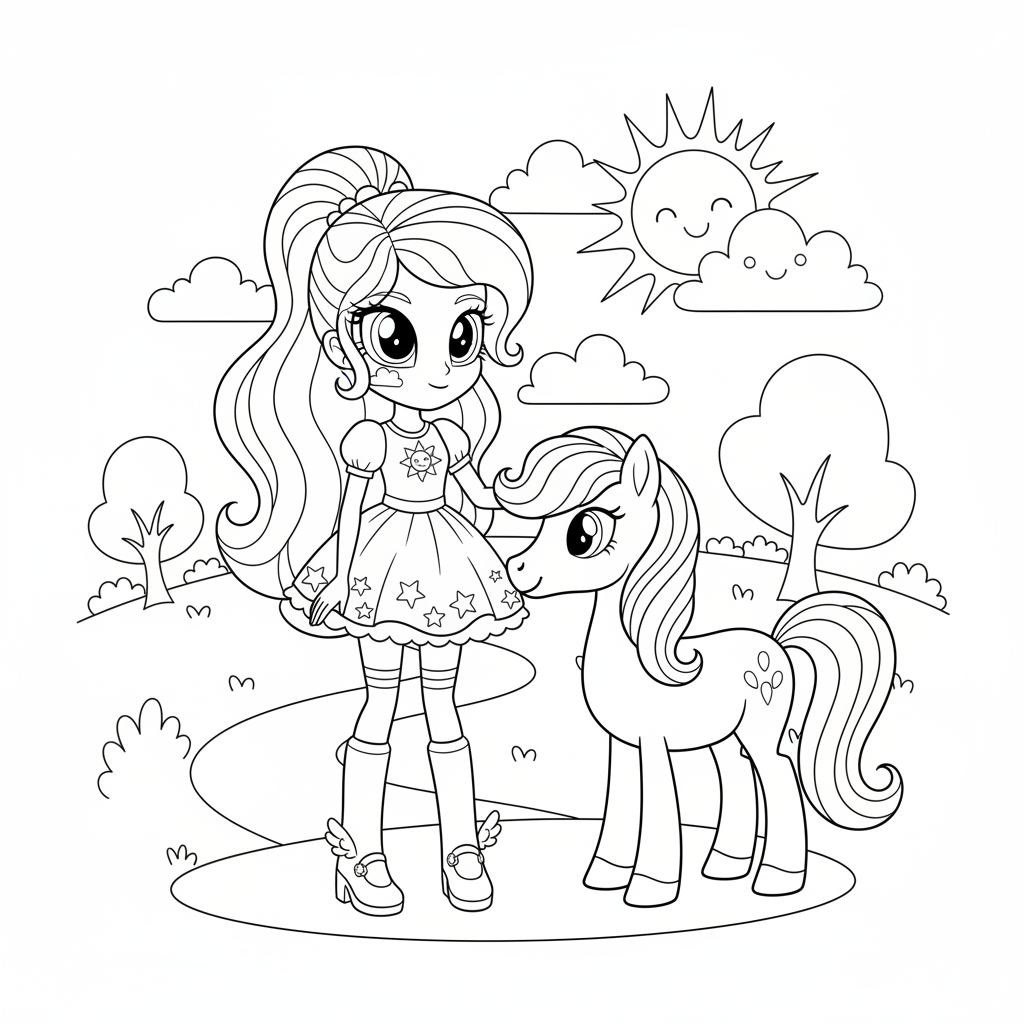 Coloriage coloriage my little pony humaine 3