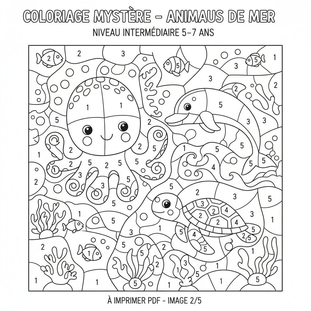 Coloriage coloriage mystère adulte à imprimer pdf 2