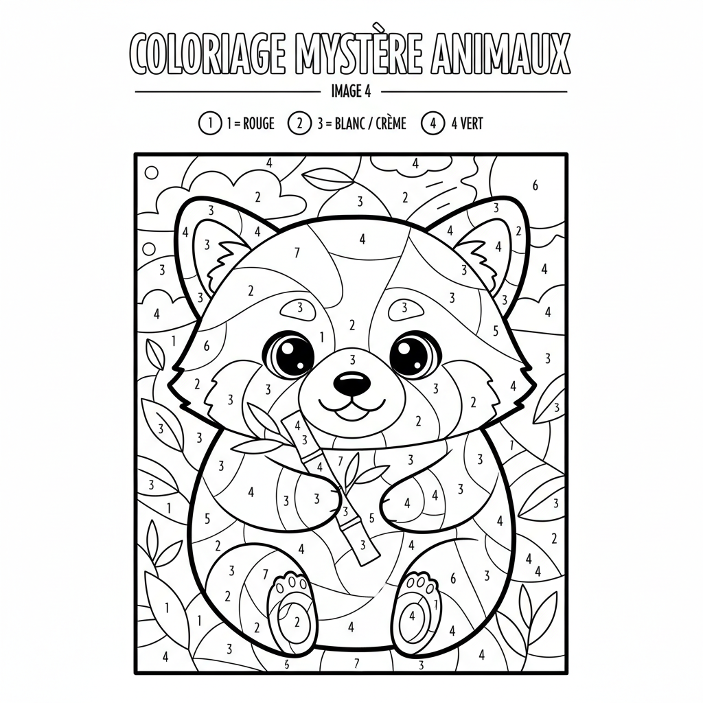 Coloriage coloriage mystere animaux 4