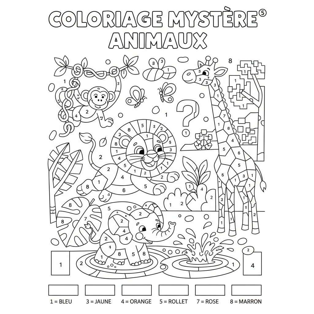 Coloriage coloriage mystere animaux 5