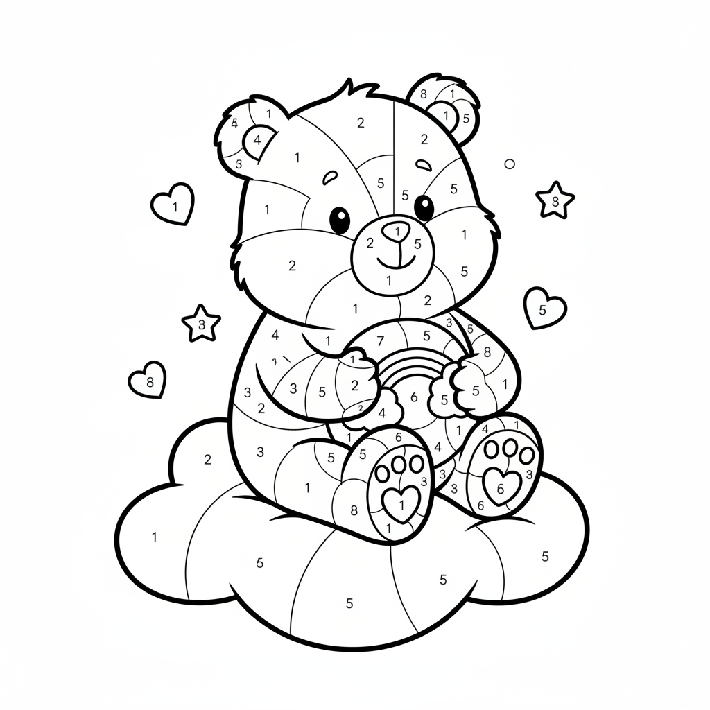 Coloriage Mystere Bisounours Gratuit à Imprimer