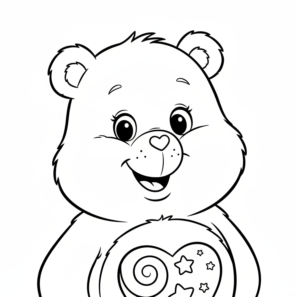 Coloriage coloriage mystère bisounours 4