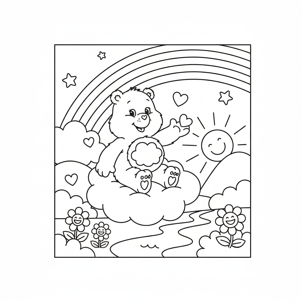 Coloriage coloriage mystere bisounours 3