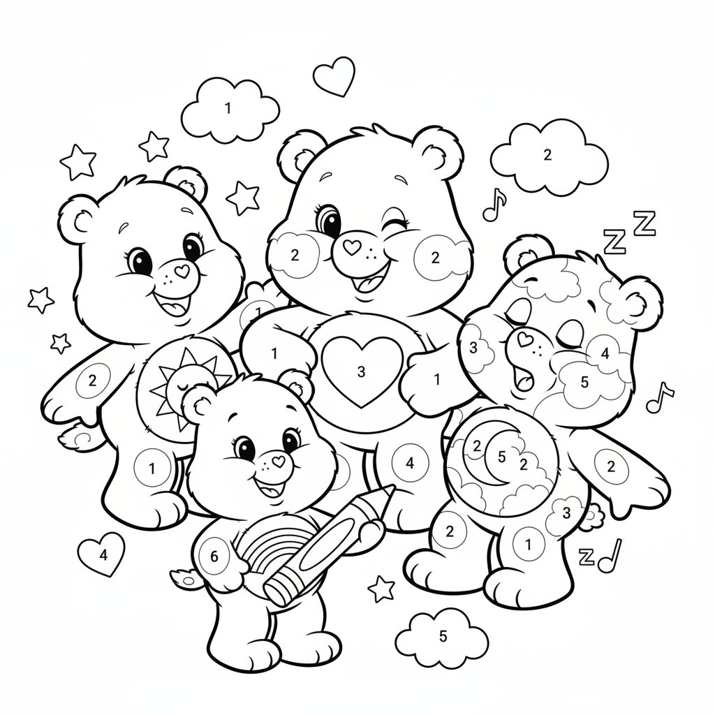 Coloriage coloriage mystere bisounours 4