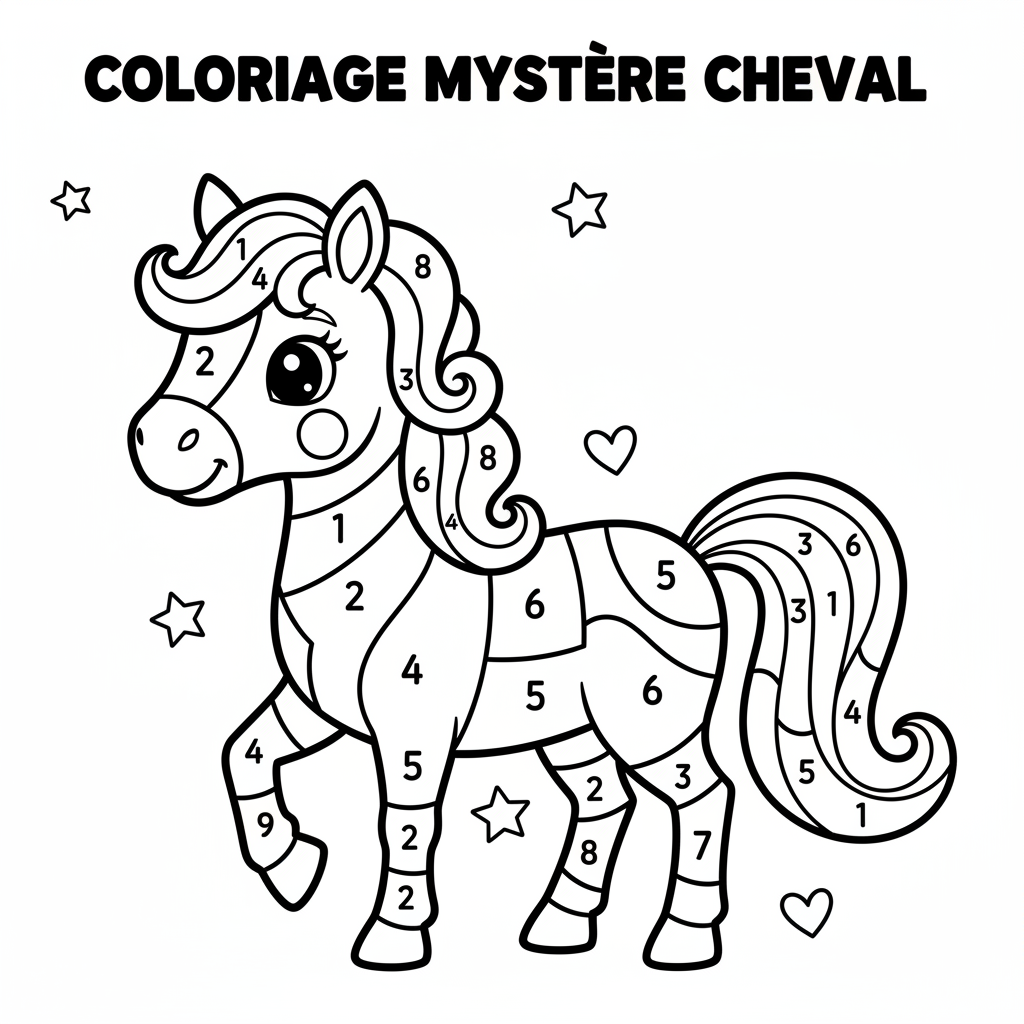 Coloriage coloriage mystere chevaux