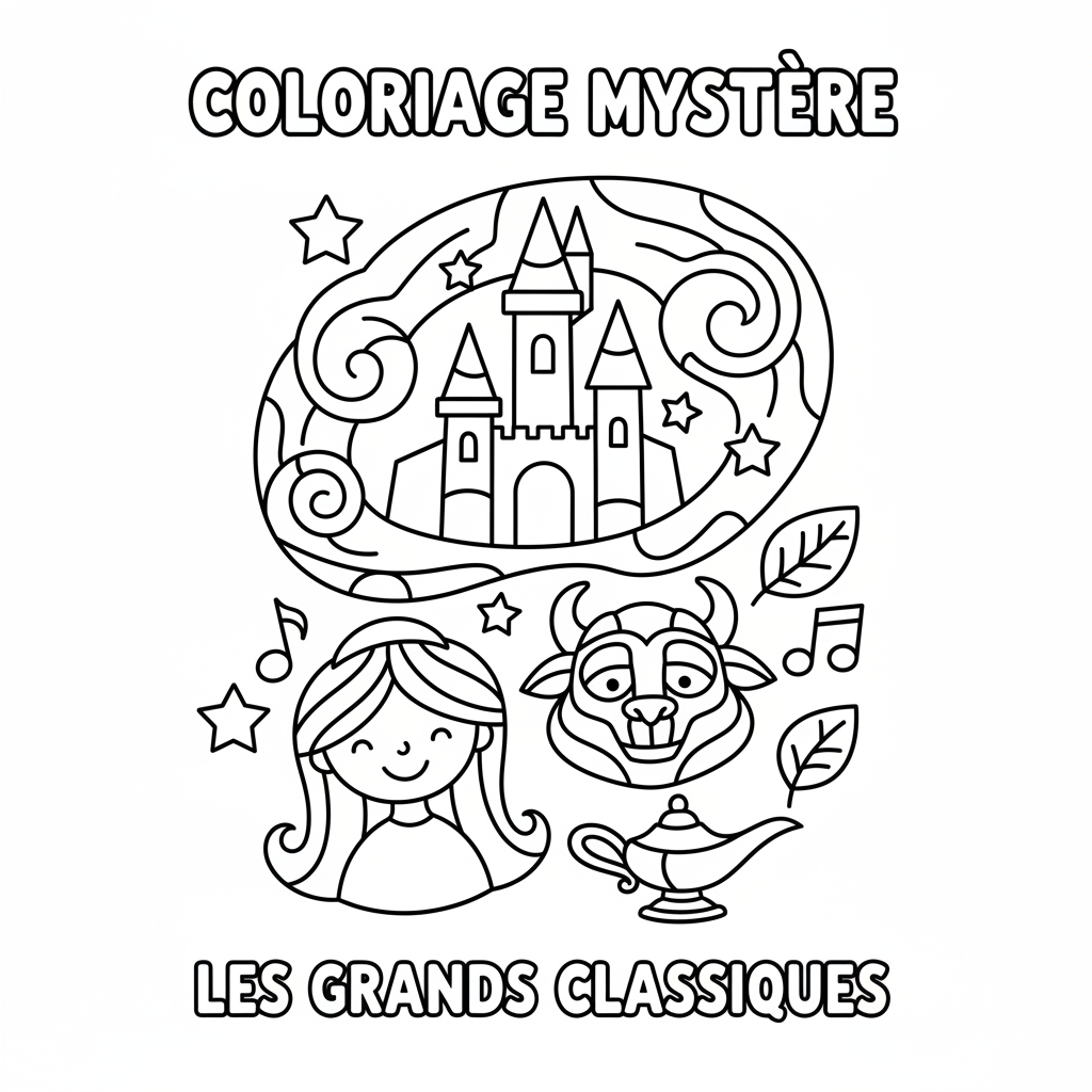 Coloriage Mystere Disney Les Grands Classiques à Imprimer