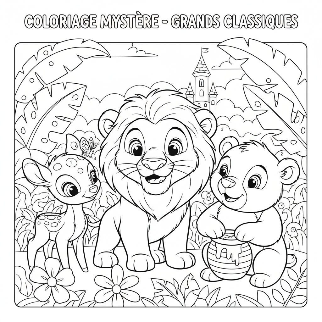 Coloriage coloriage mystere disney les grands classiques 4