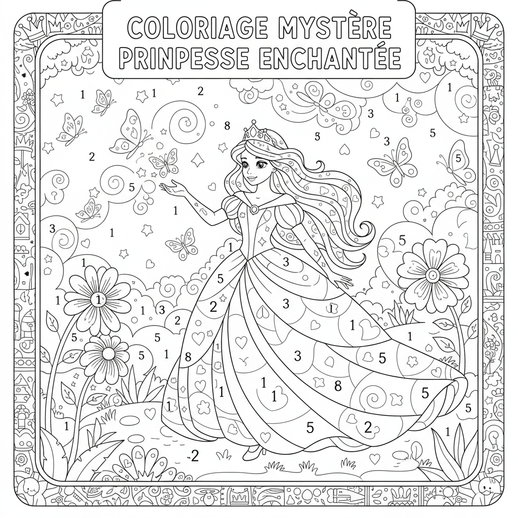 Coloriage coloriage mystere disney princesse 5