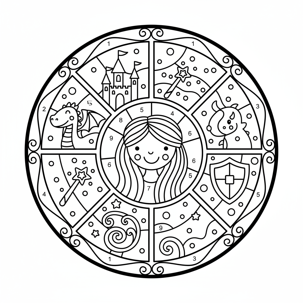 Coloriage Mystere Disney Vitraux Gratuit à Imprimer