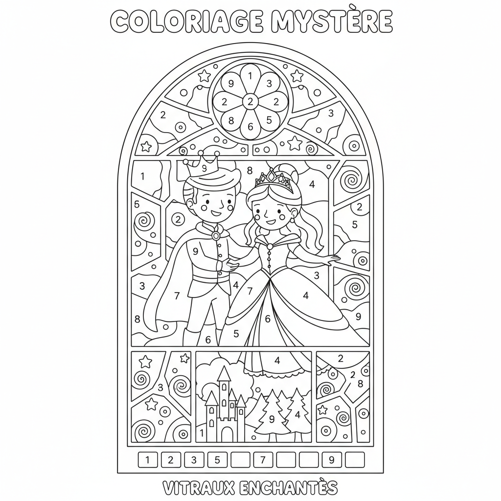 Coloriage coloriage mystere disney vitraux 2
