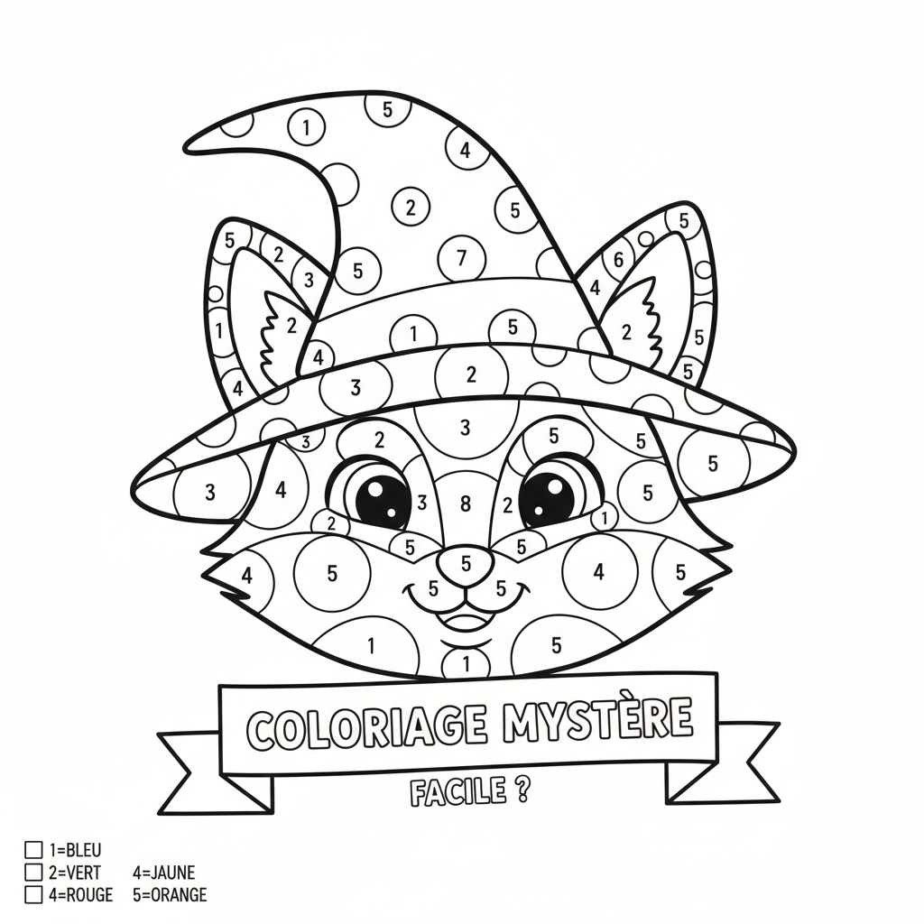 Coloriage coloriage mystere facile 4