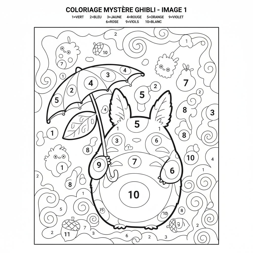 Coloriage Mystere Ghibli Gratuit à Imprimer