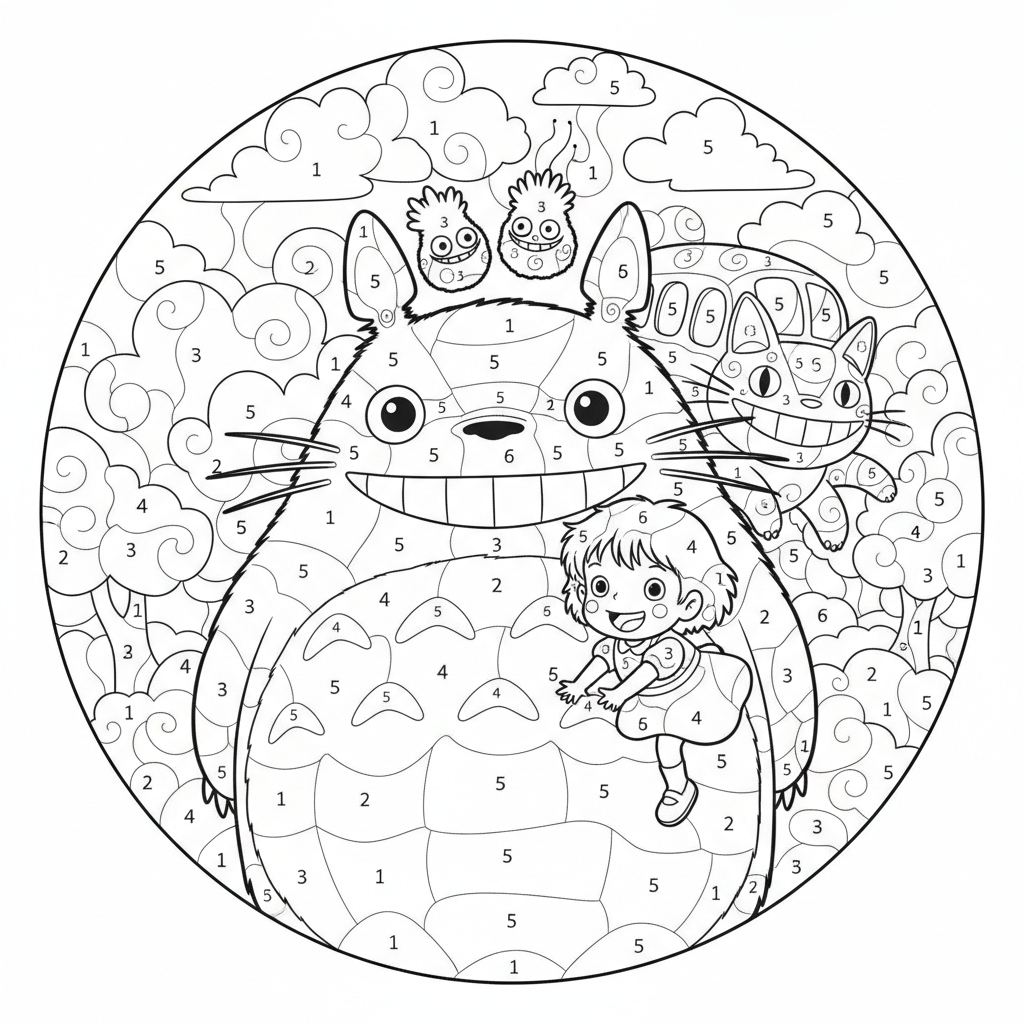 Coloriage coloriage mystere ghibli 4