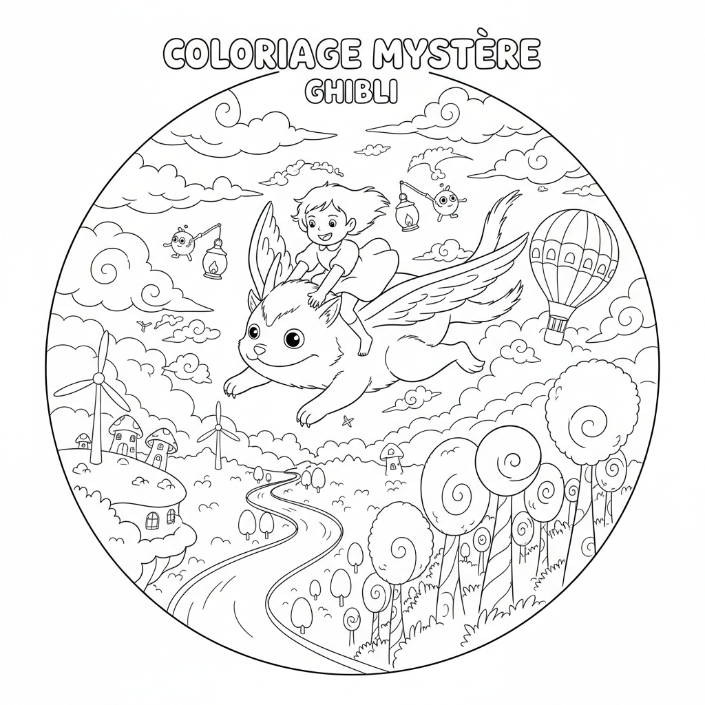 Coloriage coloriage mystere ghibli 5