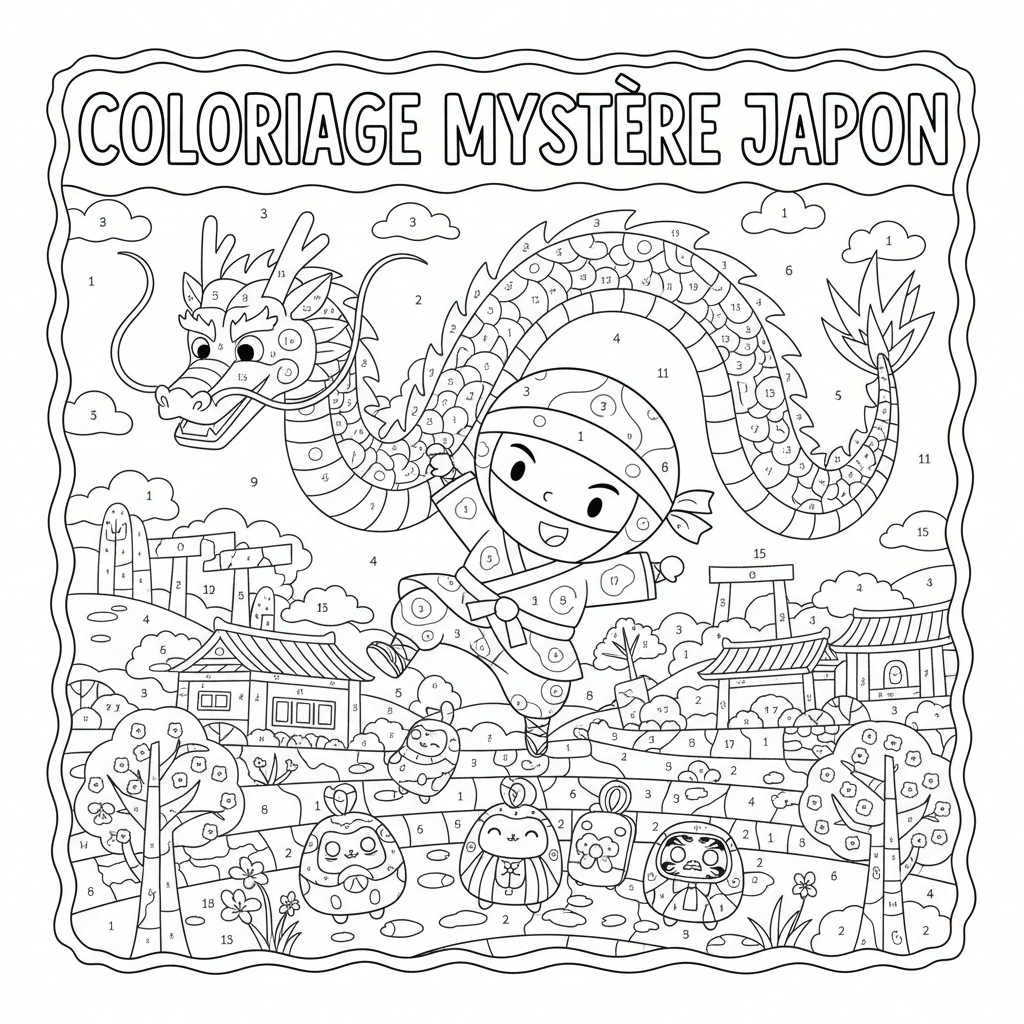 Coloriage coloriage mystere japon 5