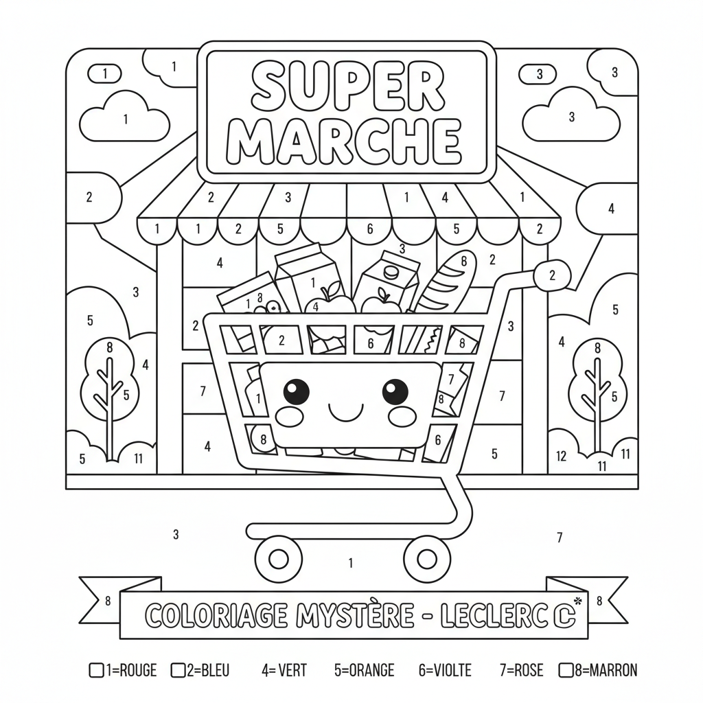 Coloriage coloriage mystere leclerc