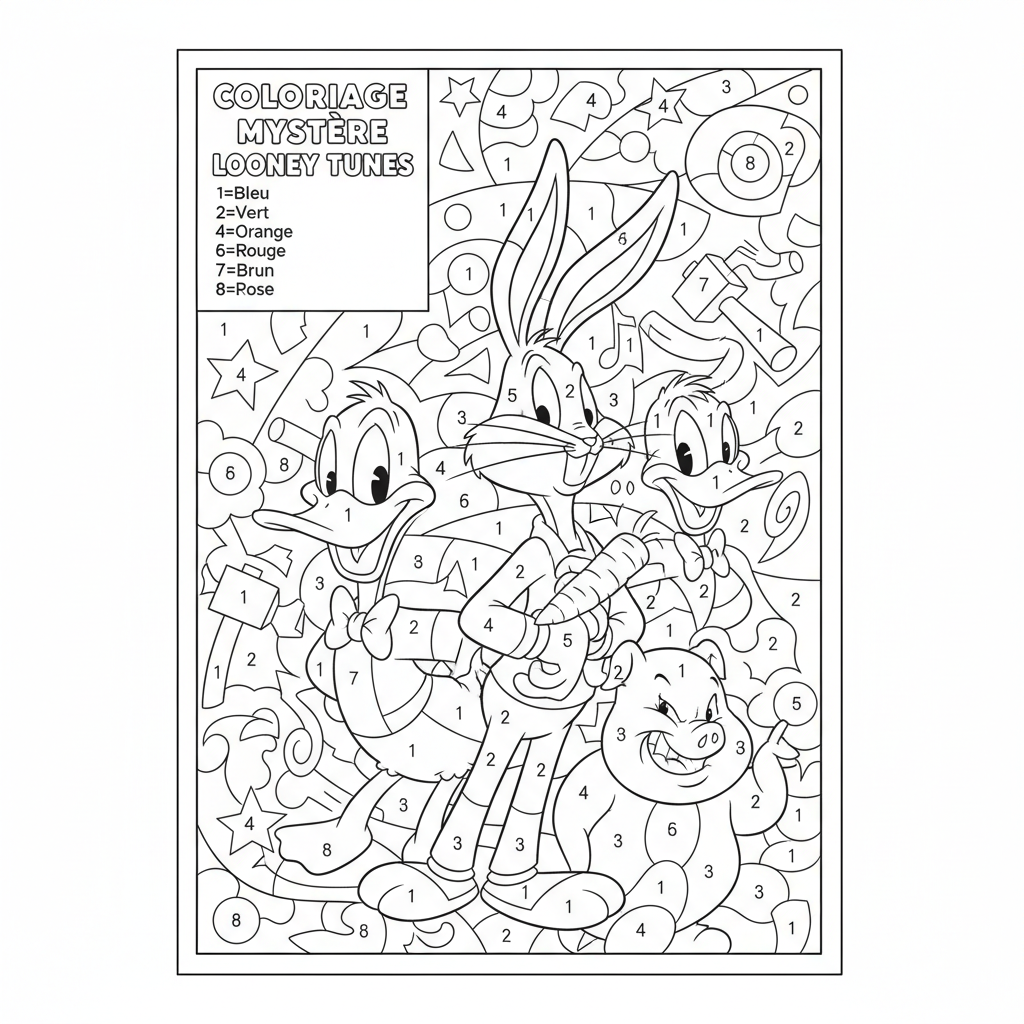 Coloriage coloriage mystere looney tunes 2
